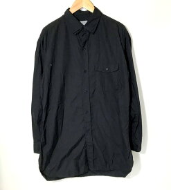 【中古】 yohji yamamoto POUR HOMME コットン カジュアル 長袖 シャツ メンズ サイズ4 ブラック系 ヨウジヤマモト プールオム トップス A2382◆