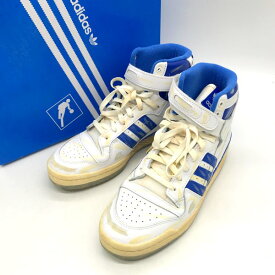 【中古】 adidas FORUM 84 HIGH AEC GZ6467 CLOUD WHITE BLUE ペイント加工 スニーカー メンズ サイズ29cm 箱付き タグ付き ブルー ホワイト アディダス 靴 B8483◆