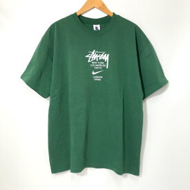 【中古】 Nike x Stussy International T?Shirt Green インターナショナル Tシャツ カットソー メンズ Lサイズ グリーン系 ナイキ ステューシー トップス A2527◆