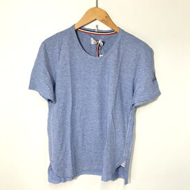 【中古】 MONCLER MAGLIA T-SHIRT クルーネック コットン 半袖カットソー Tシャツ カジュアル メンズ タグ付き Sサイズ ブルー系 モンクレール トップス A2567◆