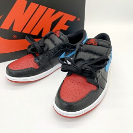 【中古】NIKE WMNS AIR JORDAN 1 RETRO LOW OG 未使用 スニーカー ナイキウィメンズエアジョーダン1レトロローオリジナル CZ-0775-046 箱付き 替え紐付き ダグ付き メンズ 27cm ブラック/レッド/ブルー ナイキ 靴 DF8963■