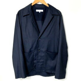 【中古】 Sasquatchfabrix 21SS SY9 015 TAILORED SHIRT JACKET テーラードシャツジャケット メンズ Lサイズ ネイビー サスクワッチファブリックス アウター A2900◆