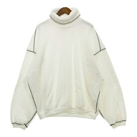 【中古】アンセルム TURTLENECK WAFFLE OVERSIZE LS タートルネック ワッフル 長袖 カットソー ロンT 美品 メンズ 1 S相当 ホワイト ANCELLM トップス DM9472■