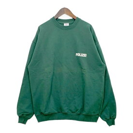 【中古】ヴェトモン Polizei sweatshirt ポリス スウェットシャツ プルオーバー トレーナー プリント タグ有り メンズ Sサイズ グリーン VETEMENTS トップス DM10757■