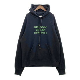 【中古】コンダクター GLITTER PRINT HOODED SWEATER NEW HELL プルオーバー スウェット パーカー メンズ 4 XL相当 ブラック el conductor トップス DM10764■