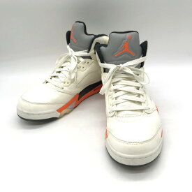 【中古】 Nike Air Jordan 5 Orange Blaze DC1060-100 ハイカットスニーカー シューズ カジュアル メンズ 27.5 ホワイト ナイキ 靴 B3873◆