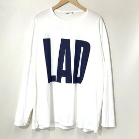 【中古】 LAD MUSICIAN PERMANENT ROCKER pt BIG LST 44 ロンT ビッグTシャツ 長袖 カットソー ロゴ カジュアル メンズ M相当 ホワイト ラッドミュージシャン トップス A3914◆