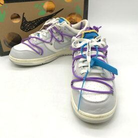 【中古】 NIKE DEUNK LOW Off-White DM1602-125 スニーカー ローカット シューズ 箱付き カジュアル メンズ 27 ホワイト グレー ナイキ 靴 B4135◆