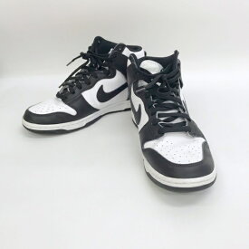 【中古】NIKE DUNK HI RETRO Championship White DD1399-105 ダンク ハイ レトロ パンダ スニーカー シューズ メンズ 27.5cm ホワイト ブラック ナイキ 靴 DF11250■