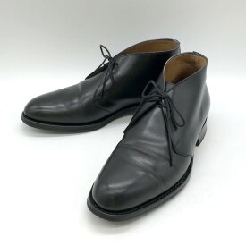 【中古】 Lloyd Footwear チャッカブーツ レザー シューズ イングランド製 通勤 ビジネス シンプル メンズ UK6 25cm相当 ブラック ロイド フットウエア 靴 B4341◆