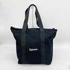 【中古】Supreme Canvas Tote BoxLogo キャンバス トートバッグ カバン ボックスロゴ 肩掛け 大容量 A4収納 通学 男女兼用 ブラック シュプリーム 鞄 DF11319■