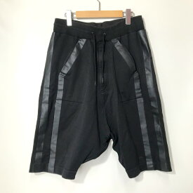 【中古】 Y-3 サルエルハーフパンツ 短パン ショートパンツ ロゴ カジュアル サイドライン メンズ Mサイズ ブラック ワイスリー ボトムス A10379◆