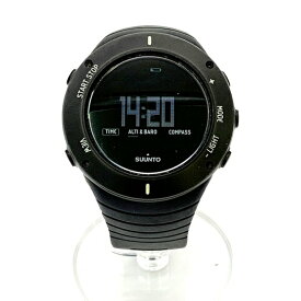 【中古】 SUUNTO コア アルティメットブラック SS021371000 腕時計 デジタル 黒 箱付き アウトドア ウオッチ メンズ ブラック スント 服飾小物 DF10546■