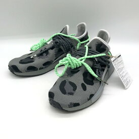 【中古】 adidas PHARRELL WILLIAMS スニーカー 新品同様 ID1531 ローカット シューズ チーター柄 ロゴ カジュアル メンズ 28.5cm グレー アディダス 靴 B10451◆