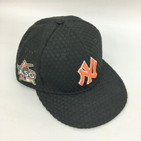 【中古】NEW ERA NEW YORK YANKEES ニューヨークヤンキース 2017 ベースボール キャップ 美品 帽子 ストリート ロゴ刺繍 メンズ 7 1/2サイズ ブラック ニューエラ 服飾小物 N19140F●