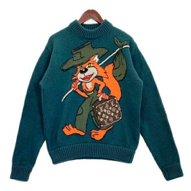 【中古】LOUIS VUITTON ルイヴィトン 22AW Handknit Crewneck ハンドメイド ニット セーター ウール カシミヤ混 RM222 JYB HNN92W メンズ XSサイズ グリーン トップス DM12275■
