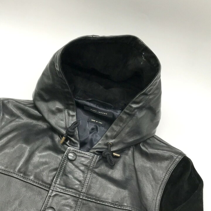 楽天市場】【中古】 MARC JACOBS レザージャケット フーディー レザー 