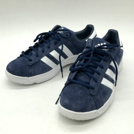 【中古】 adidas CAMPUS SUPREME スニーカー 美品 HQ8719 ローカット シューズ 3ライン バッジオブスポーツロゴ カジュアル メンズ 27.5cm ネイビー アディダス 靴 B12557◆
