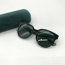 【中古】 GUCCI サングラス CC0960SA フルリム ウェリントン アジアンフィット GG0960SA 001 ケース付き メンズ 55□18 145 グリーン グッチ 小物 B12763◆