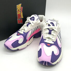 【中古】 adidas ORIGINALS YUNG 1 DRAGON BALL Z FRIEZA スニーカー 新品同様 D97048 コラボ ローカット シューズ カジュアル メンズ 27.5cm ホワイト パープル アディダス 靴 B12775◆