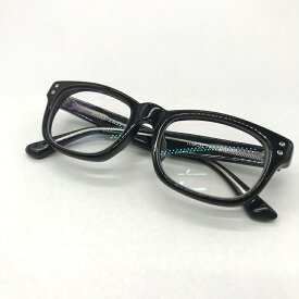 【中古】 EGO TRIPPING メガネ めがね アイウェア 度入り 黒縁 フルリム ウェリントン メンズ ブラック エゴトリッピング 眼鏡 B12987◆