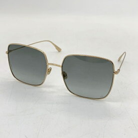 【中古】Christian Dior サングラス 0001l 59□18 145 眼鏡 メガネ めがね アイウェア カラーレンズ スクエア型 紫外線対策 旅行 ドライブ カジュアル レディース ゴールド クリスチャンディオール 服飾 DF14967■