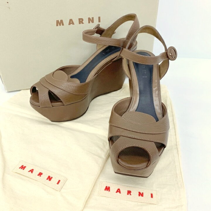楽天市場】【中古】MARNI ウェッジソール ストラップ サンダル 
