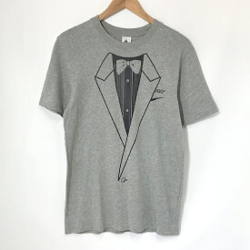 【中古】 NIKE×OFF WHITE Tシャツ BQ0827-063 半袖 カットソー タキシードデザイン プリント カジュアル 古着 メンズ Sサイズ グレー ナイキ トップス A13723◆