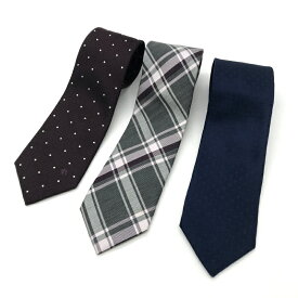 【中古】 BLACK LABEL CRESTBRIDGE ネクタイ 3本セット チェック ドット ビジネス フォーマル 通勤 カジュアル メンズ ブラックレーベルクレストブリッジ 服飾小物 B12238◆