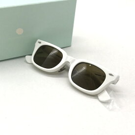 【中古】 NOCHINO OPTICAL サングラス ONDA アイウェア スクエア 眼鏡 日本製 カジュアル 箱付き メンズ 47/22/145 ホワイト カーキオリーブ ノチノオプティカル B13914◆