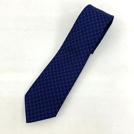 【中古】LOUIS VUITTON ルイヴィトン ネクタイ 美品 シルク ロゴ 総柄 箱付き ビジネス 二次会 カジュアル メンズ ネイビー 服飾 DF15929■