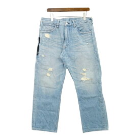 【中古】LEVI'S FENOM リーバイス フェノム FRAGMENT 207 DISCO Denim Pants デニム パンツ FM207-0050 ダメージ加工 メンズ 34インチ ブルー ズボン DM16161■