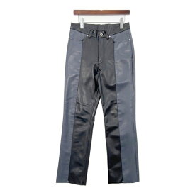 【中古】AVALONE アヴァロン フェイクレザー 合皮 パンツ ボトムス 2 TONE LEATHER PANTS A-19SS-DCF-L メンズ サイズ2 ブラック グレー ズボン DM16956■