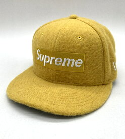 【中古】 SUPREME NEWERA シュプリーム ニューエラ 帽子 ウールキャップ BrushedwoolBOX CAP メンズ 57.7cm イエロー 服飾小物 B15024◆
