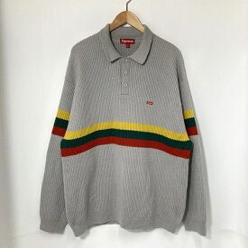 【中古】 Supreme シュプリーム セーター ポロ ニット small Box Polo Sweater メンズ XXLサイズ グレー トップス A15062◆