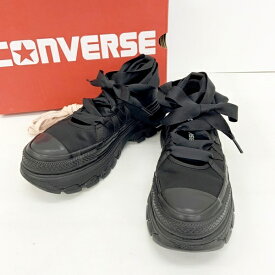 【中古】CONVERSE コンバース オールスター トレックウエーブ バレエシューズ スニーカー 1SE544 ローカット オールブラック レディース 23.5cm ブラック 靴 IF17218■