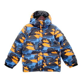【中古】THE NORTH FACE ノースフェイス ノベルティ マルチプリント キャンプシエラ ダウンジャケット ブルゾン ND92330 メンズ Mサイズ ブラック系 アウター DM17385■