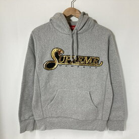 【中古】 Supreme シュプリーム フーディー パーカー SequinViper SWT シークイン ヴァイパー フーデッド スウェットシャツ メンズ Sサイズ グレー トップス A15425◆