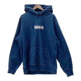 【中古】Supreme シュプリーム スウェット パーカー フーディー トレーナー Bandana Box Logo Hooded Sweatshirt メンズ XLサイズ ネイビー トップス DM17675■