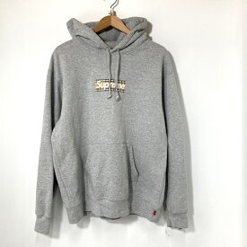【中古】 Supreme Burberry シュプリーム バーバリー パーカー フーディー Box Logo Hooded Sweatshirt メンズ Mサイズ グレー トップス A15638◆