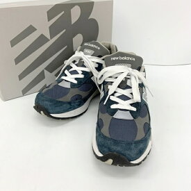 【中古】NEW BALANCE ニューバランス スニーカー U992NY スエード ローカット シューズ メンズ 27cm ネイビー 靴 DF18261■