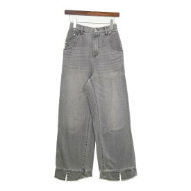 【中古】CYAN TOKYO シアントーキョー リブウエストデニムワイドパンツ デニムジーンズ 410169 レディース サイズ36 ブラック ボトムス IL18529■