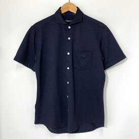 【中古】BLACK LABEL CRESTBRIDGE ブラックレーベル・クレストブリッジ シャツ 美品 半袖 メンズ Mサイズ ネイビー トップス A16174◆