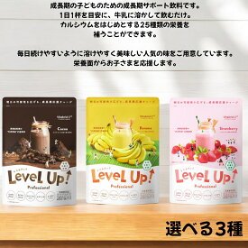 Level Up！ Professional 135g 1袋一ヶ月分 約30杯分 旧パッケージ 選べる3種（ココアミルク風味 バナナミルク風味 イチゴミルク風味） 賞味期限2025年4月30日以降 日本もったいない食品センター ecoeat エコイート 通販 賞味期限切れ 賞味期限切迫 規格外 訳アリ 食品