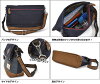 コットンPU切り替え2way口折れショルダーバッグ