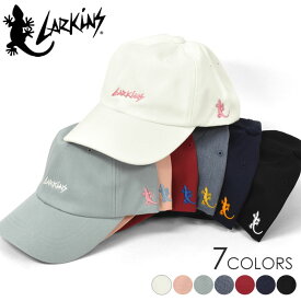 LARKiNS ラーキンス ロゴ ローキャップ /メンズ レディース 男女兼用 キャップ 帽子 CAP ベースボールキャップ ストリート系 カジュアル かっこいい かわいい おしゃれ アウトドア フェス ボックスロゴ 無地 シンプル 刺繍 フリーサイズ ブランド LK トカゲ コットン/