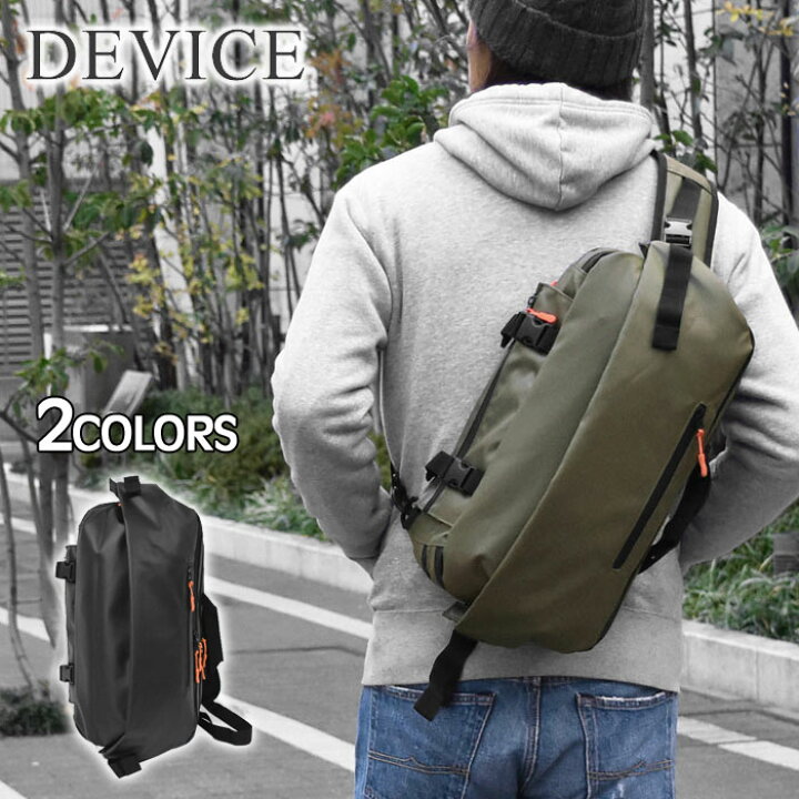 楽天市場 ボディバッグ メンズ おしゃれ ボディーバッグ メンズ Device デバイス ターポリン 口折れ メガ 2way ワンショルダー ボディバッグ ショルダーバッグ バッグ 斜めがけバッグ 多機能 大容量 大きめ 大型 防水 通学 バイク 自転車 アウトドア かっこいい