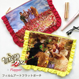 オズの魔法使い グッズ ポーチ 小物入れ/ FLAPPER フラッパー フィルムアート フラットポーチ /オズの魔法使 レディース 薄い スリム フラット ペンポーチ ペンケース コスメポーチ 化粧ポーチ 可愛い かわいい おしゃれ オシャレ 大人 軽い 軽量 コットン 雑貨 小物/