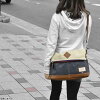 コットンPU切り替え2way口折れショルダーバッグ
