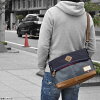 コットンPU切り替え2way口折れショルダーバッグ